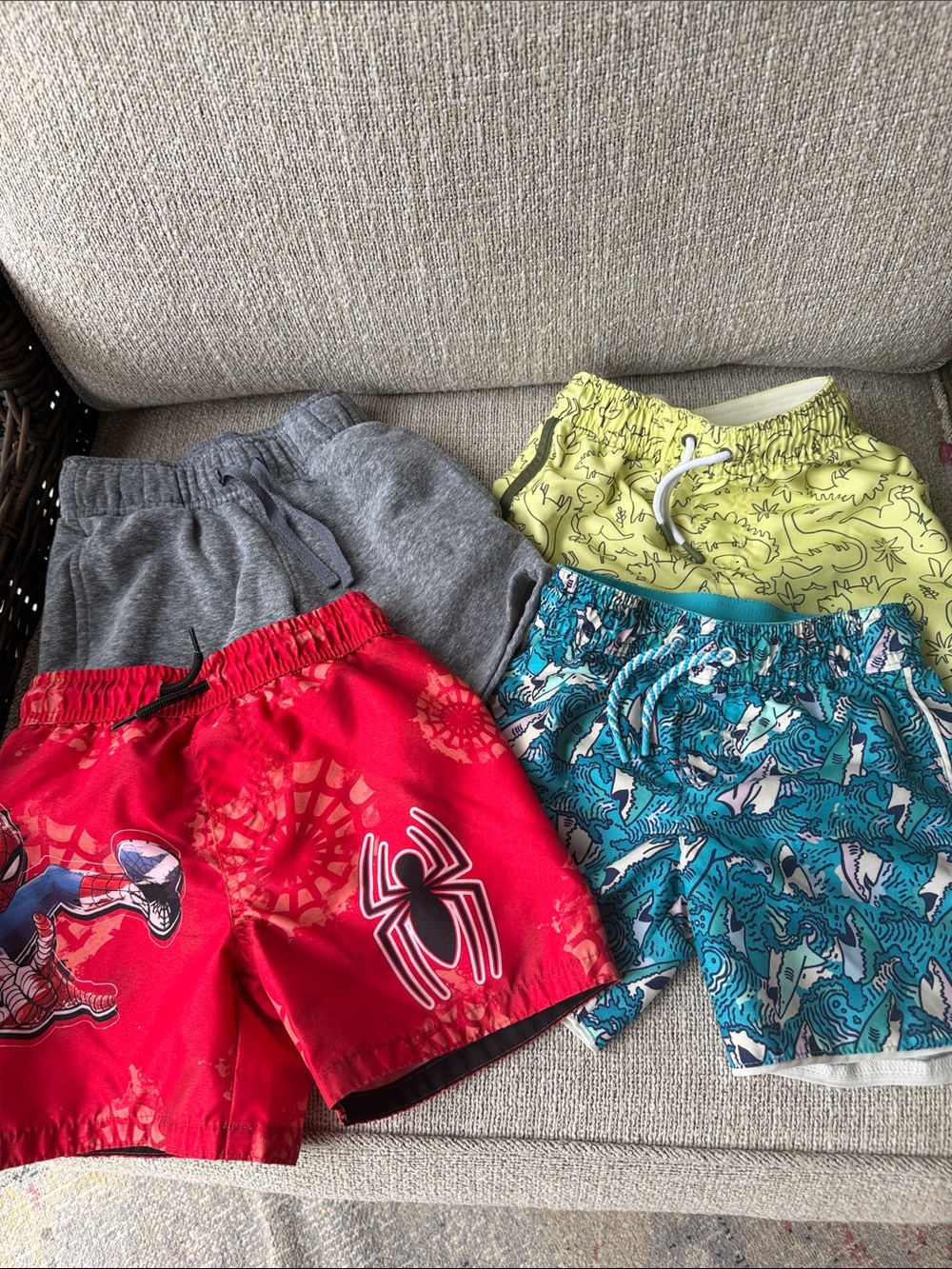 Target Kids Swim & Active Shorts Variety Pack - Red, Gray, Yellow, Teal 4/5
